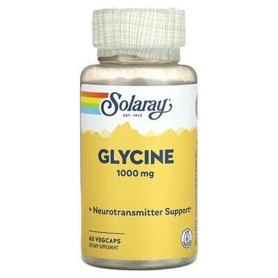 Гліцин вільна форма Solaray Glycine Free 1000 мг, 60 капсул