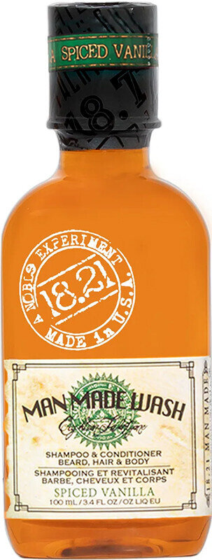 Гель для душу, шампунь та кондиціонер 18.21 Man Made Spiced Vanilla 3-в-1 для волосся та тіла, 100 мл