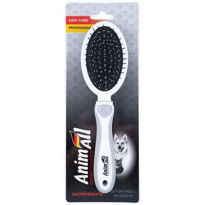 Гребінець-щітка AnimAll Groom 2 в 1 сіра