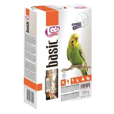 Корм повнораціонний Lolo Pets для хвилястих папуг, 500 г