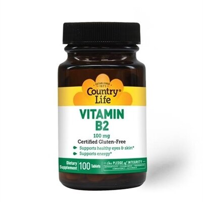 Вітамін В2 Country Life Vitamin B2 100 мг, 100 таблеток