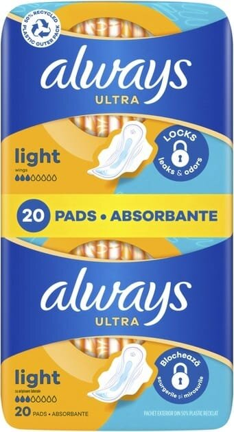 Прокладки гігієнічні Always Ultra Light, 3 краплі, 1 розмір, 20 шт