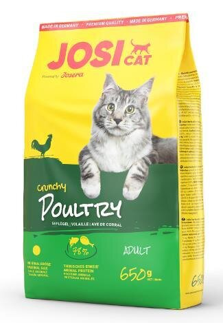 Корм сухий для дорослих кішок Josera JosiCat Crunchy Chicken з ніжним м'ясом домашньої птиці, 650 г