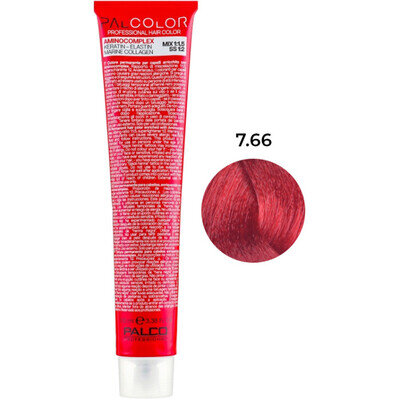 Крем-фарба для волосся Palco Professional Color № 7.66 блонд світлий інтенсивно-червоний, 100 мл
