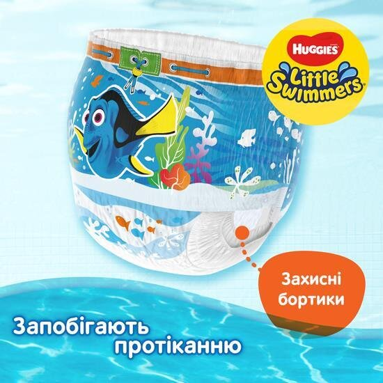 Підгузки-трусики Huggies Little Swimmers розмір 3-4, 7-15 кг, для плавання, 12 шт