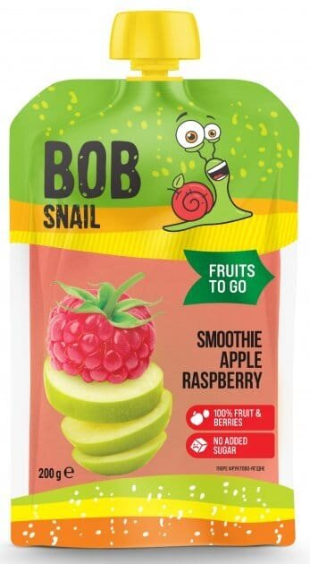 Пюре фруктове Bob Snail Fruits To Go Смузі Яблуко-Малина, пастеризоване, 200 г
