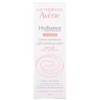 Крем для обличчя Avene Hydrance Optimale UV Legere SPF20 легкий зволожуючий для нормальної та комбінованої, чутливої шкіри, 40 мл