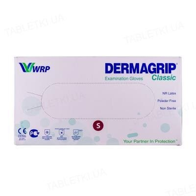 Рукавички оглядові Dermagrip Classic латексні без пудри нестерильні, розмір S, пара