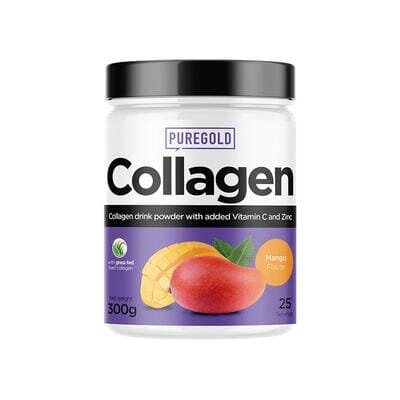Колаген Pure Gold Collagen Mango з вітаміном С та цинком, зі смаком манго, 300 г