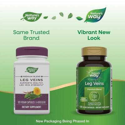 Підтримка при варикозі ніг Nature's Way Leg Veins, 120 веганських капсул