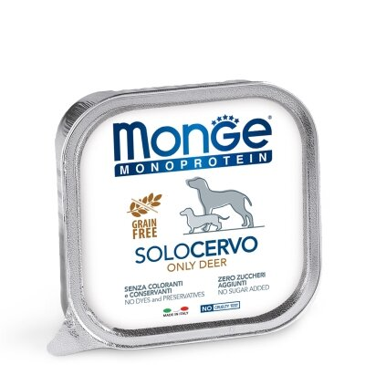 Корм вологий для собак Monge Dog Solo Only Deer оленина, 150 г