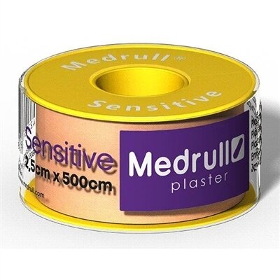 Пластир медичний Medrull Sensitive на нетканій основі, котушка, 2,5 х 500 см, 1 штука