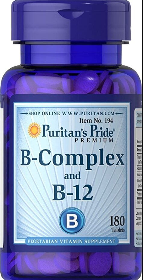 Вітаміни групи В Puritan's Pride Vitamin B-Complex and Vitamin B-12, 180 таблеток