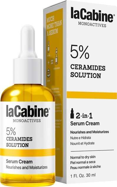 Крем-сироватка для обличчя La Cabine 5% Ceramides 2-в-1 для живлення та зволоження сухої шкіри, 30 мл