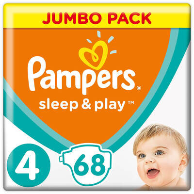 Підгузки дитячі Pampers Sleep & Play розмір 4, 9-14 кг, 68 шт
