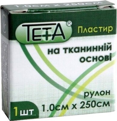 Пластир медичний Teta на тканинній основі, котушка, 1 х 250 см, 1 штука