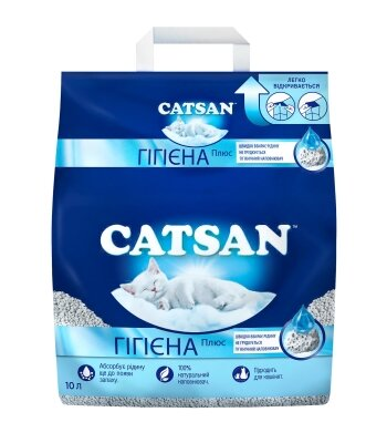 Наповнювач для котячого туалету Catsan Hygiene plus вбираючий мінеральний, 10 л