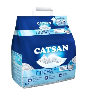 Наповнювач для котячого туалету Catsan Hygiene plus вбираючий мінеральний, 10 л