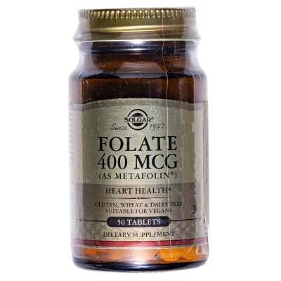 Фолат Solgar Folate 400 мкг (Metafolin) таблетки №50