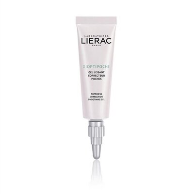Гель для контуру очей Lierac Dioptipoche розгладжуючий, корекція мішків під очима, 15мл