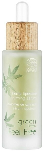 Сироватка для обличчя Feel free Green Leaves антивікова з екстрактом каннабісу, 30 мл