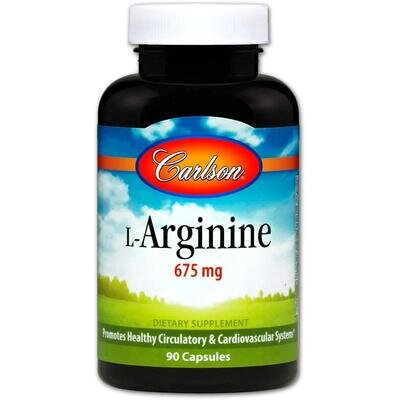 Аргінін Carlson Labs L-Arginine 675 мг, 90 капсул