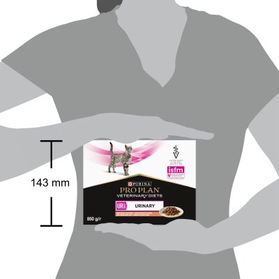 Корм вологий Purina Pro Plan Veterinary Diets UR Urinary для кішок при захворюванні сечостатевої системи, з лососем, 10 штук по 85 г