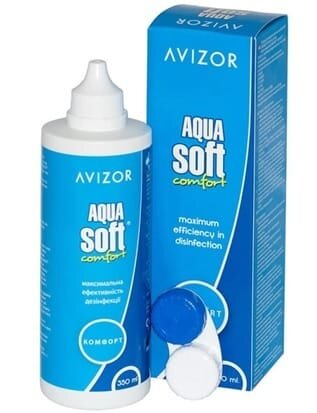 Розчин Avizor Aqua Soft Comfort для контактних лінз по 350 мл у флак. пласт.