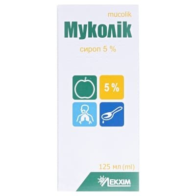 Муколік сироп 5 % по 125 мл у бан.
