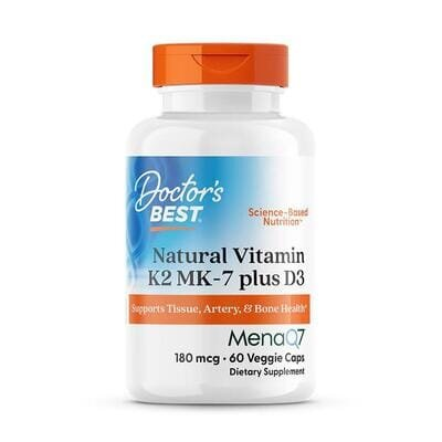 Вітамін K2 з D3 Doctor's Best Vitamin K2 plus Vitamin D3 180 мкг, 60 капсул