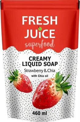 Крем-мило рідке Fresh Juice Strawberry & Chia, дой-пак, 460 мл