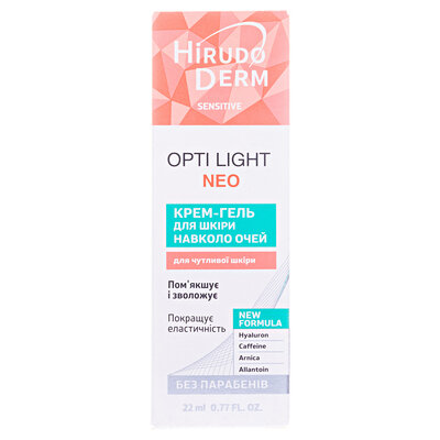 Крем-гель для шкіри навколо очей Hirudo Derm Sensitive Opti Light Neo, 22 мл