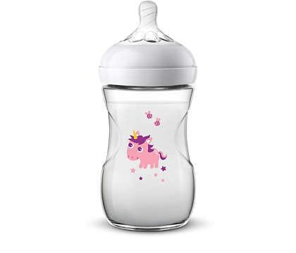 Пляшечка для годування Philips Avent SCF070/25 Natural 2.0 з декором Єдиноріг, 260 мл