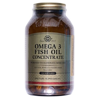 Омега-3 Концентрат риб'ячого жиру Solgar Omega-3 Fish Oil Concentrate м'які капсули №120