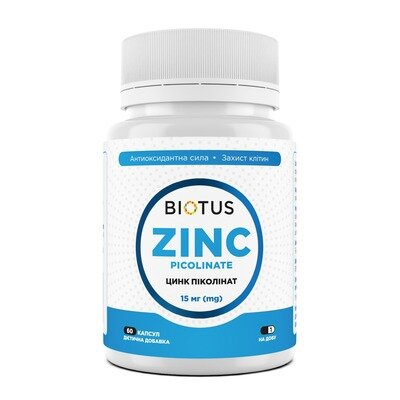 Цинк піколінат Biotus Zinc Picolinate капсули по 15 мг №60