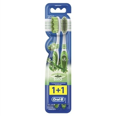 Зубна щітка Oral-B Біо, Бережна чистка, 2 штуки