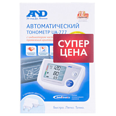 Тонометр AND UA-777 автоматичний з мережевим адаптером