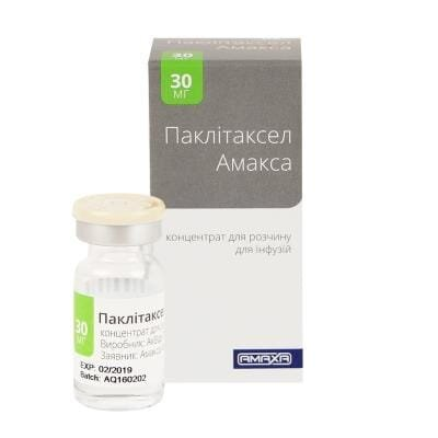 Паклітаксел Амакса концентрат для р-ну д/інф. 6 мг/мл по 5 мл №1 у флак.