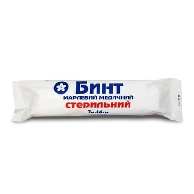 Бинт марлевий стерильний «Віола» медичний 7 м х 14 см