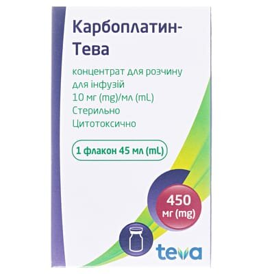 Карбоплатин-Тева концентрат для р-ну д/інф. 10 мг/мл по 45 мл №1 у флак.