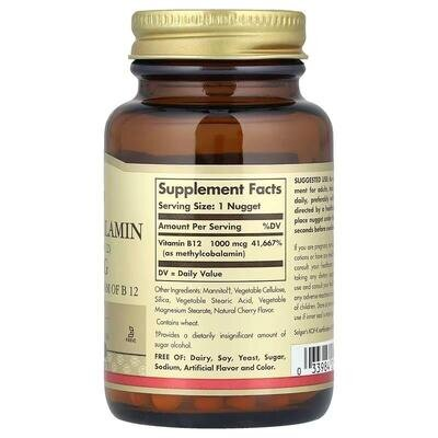 Метилкобаламін (Вітамін В12) Solgar Methylcobalamin (Vitamin B12) 1000 мкг сублінгвальний таблетки №60