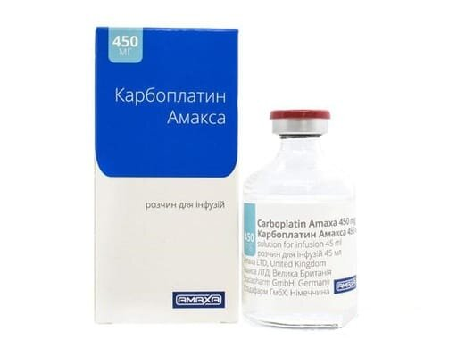 Карбоплатин Амакса розчин д/інф. 10 мг/мл по 45 мл №1 у флак.