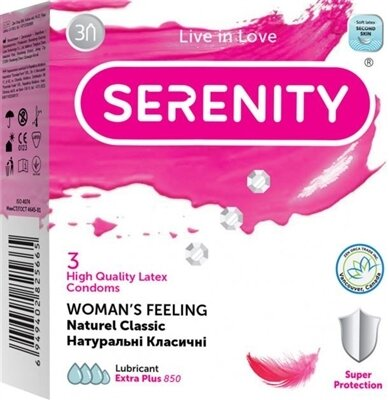Презервативи Serenity Woman`s Feeling Naturee Classic, 3 штуки