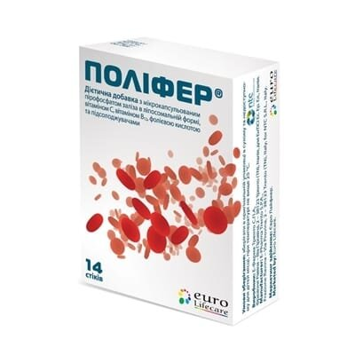 Поліфер гранули д/ор. заст. по 1.5 г №14 у стік.