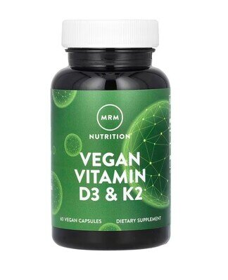 Вітаміни Д3 та К2 MRM Nutrition Vegan Vitamin D3 & K2 62,5 мкг (2500 МО), 60 веганських капсул