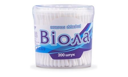 Ватні палички Віола у круглій банці, 200 штук
