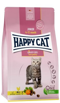 Корм сухий Happy Cat Junior Land Geflugel для молодих котів з 4 місяців до 1 року зі смаком птиці, 4 кг, 70540