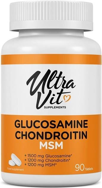 Глюкозамін, хондроітин і МСМ VPLab Ultravit Glucosamine Chondroitin MSM, 90 таблеток