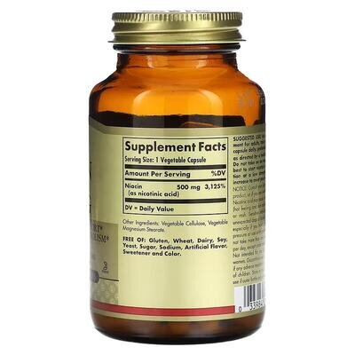 Ніацин Solgar Niacin (Vitamin B3) 500 мг вег. капсули №250