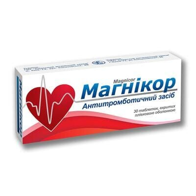 Магнікор таблетки, в/плів. обол. №30 (10х3)